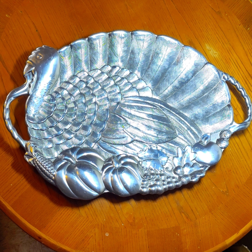 VTG Gorham Turkey Chicken Metal Platter